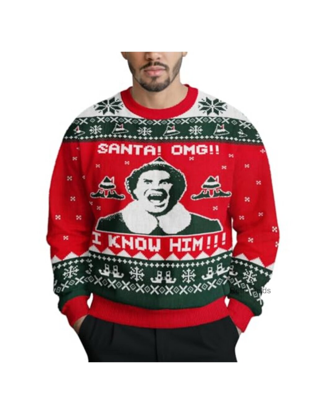 Funny Knit Christmas Sweater, Long Sleeve Crewneck Pullover, Acrylic Unisex
